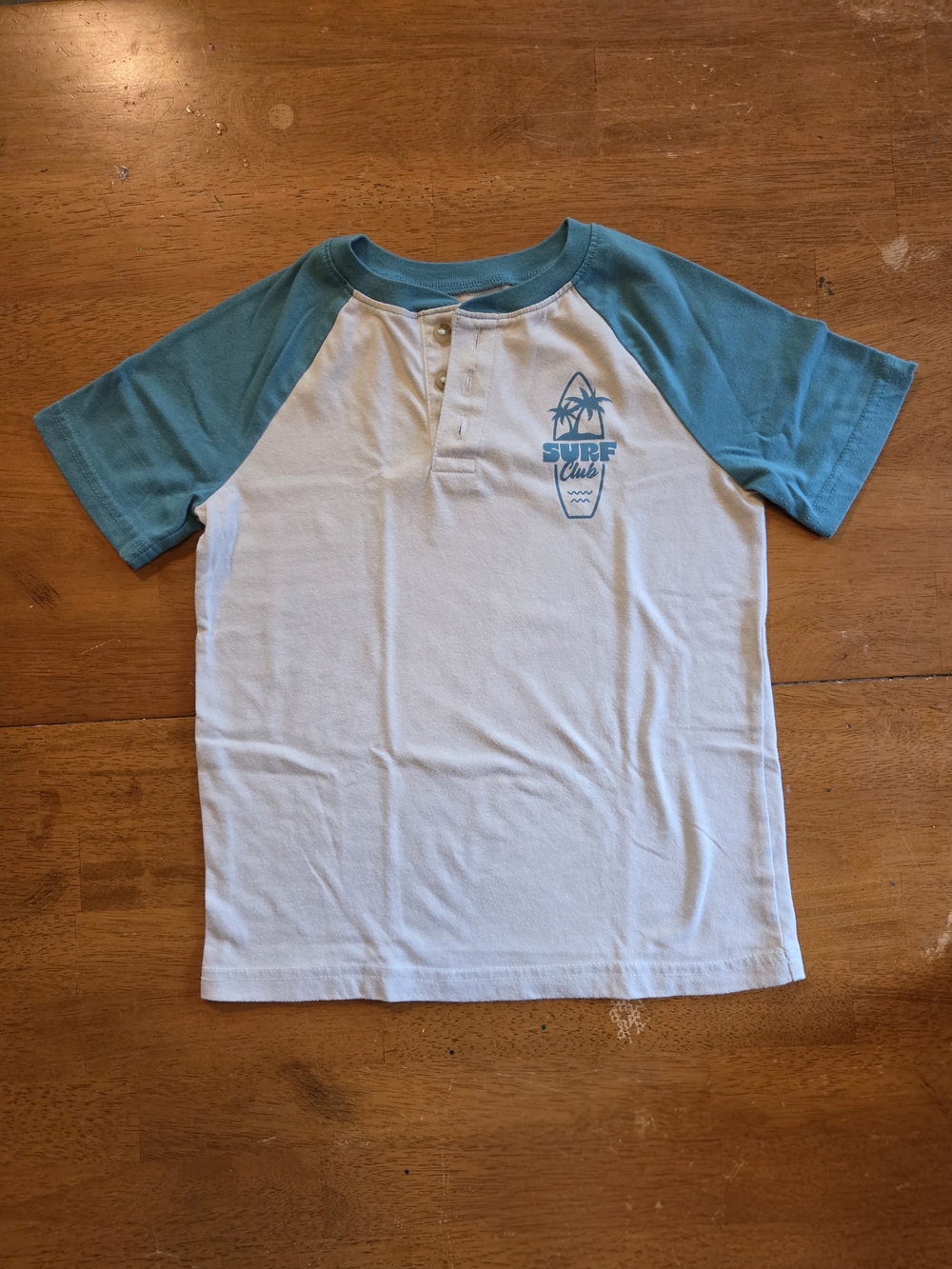 jumping beans White & Teal Surf Club Raglan Tee